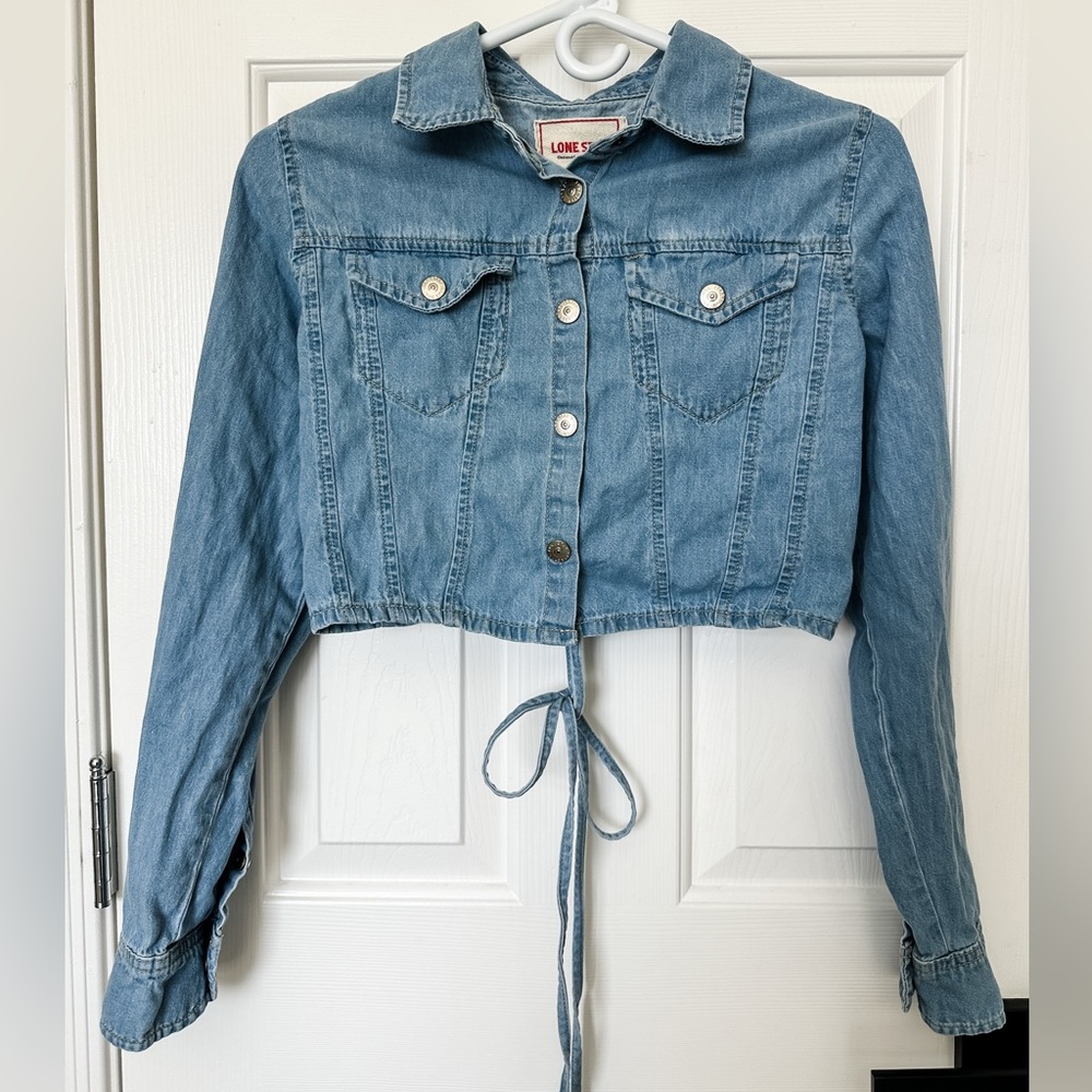 Lone Star Denim Cotton Crop long Sleeve Top Women’s - Size Medium